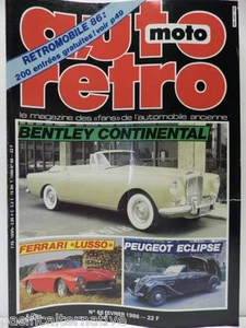 Revue AUTO RETRO moto magazine n° 66 février 1986 collection bentley continental - Imagen 1 de 1