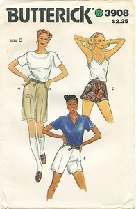 Butterick 3908 Misses Vintage Shorts Sewing Pattern ~ Size 6 ~ Uncut - Picture 1 of 2