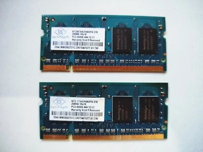 2 X 256MB PC2-4200 DDR2-533 Laptop Memory Modules - Image 1 of 2