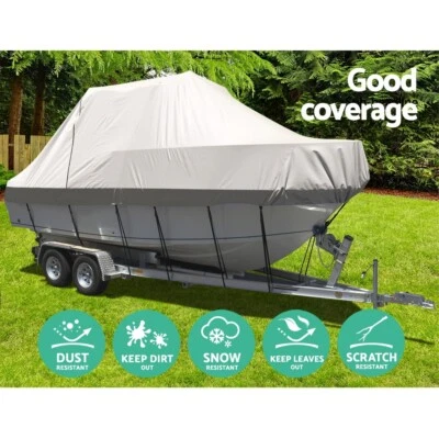 Seamanship Boat Cover 19-21ft Trailerable Jumbo Marine Grade Heavy Duty Grey - image 1 of 4