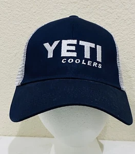 YETI Coolers Mesh Trucker Navy Blue Snapback Baseball Hat Cap - Picture 1 of 5