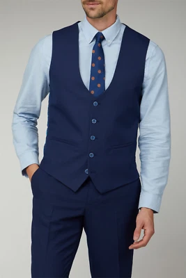 Colete azul marinho slim fit terno de formatura garçons casamento formal nova forma - Imagem 1 de 3