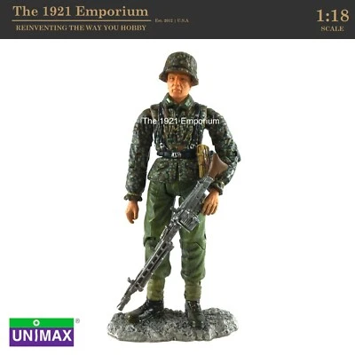 ✙ 1:18 Unimax Toys Forces of Valor Bravo Team WWII German Army MG44 Soldier - Image 1 of 3