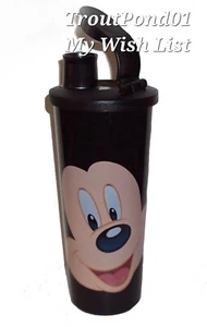 Tupperware 16 Oz Tall Tumbler Disney Mickey Mouse Black Flip Top New - Picture 1 of 4