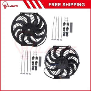 Ventilador de refrigeración universal 12" pulgadas empuje tirón kit de montaje radiador condensador - Imagen 1 de 7