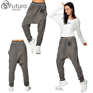 Womens Loose Cropped Harem Pants Baggy High Waist Alladin Pants One Size FT3959