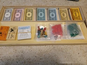 Ancien jeu familial commerce immobilier Monopoly 1954 complet Parker Brothers - Photo 1/9
