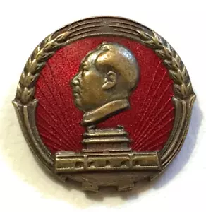 CHINA Vorsitzender MAO ZEDONG TSE-TOUNG Tiananmen Pinback Abzeichen Emaille RAR # spc7 - Bild 1 von 6