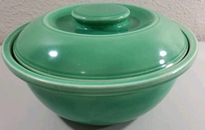 Vintage Fiesta Kitchen Kraft Green Homer Laughlin Covered Casserole Dish W/ Lid - Bild 1 von 11