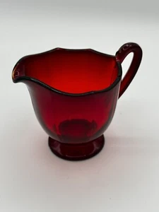 Vintage Anchor Hocking Ruby Red Glass Creamer - Picture 1 of 6