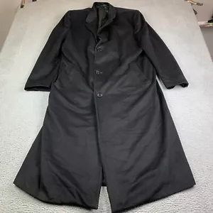 Neiman Marcus Loro Piana Trench Coat Adult 46 L Black 100% Cashmere *flaws - Picture 1 of 23