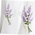 Floral White Sheer Curtains Purple Lavender Flower Embroidery 54x63 Inch(w X L)