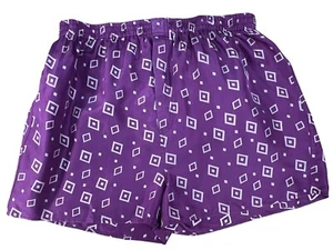 Geometric Men’s 38-40 100% Silk Boxer Sleep Shorts Burgundy - Picture 1 of 7