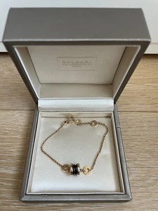 100% Authentic BVLGARI B.Zero1 18k Rose Gold Black Ceramic Bracelet - Picture 1 of 3