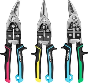 DURATECH 10" Aviation Snips Set CR-V Steel Heavy Duty Tin Snips for Metal Sheets - Picture 1 of 20