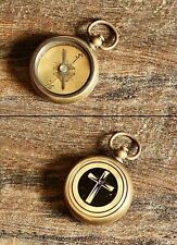Antiker Kompass Medaillon Messing Halskette Anhänger handgemachte Vintage...