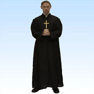 L Kostüm mit Kreuz und Hut Kirche Kostüm Pater Pfarrer #9487 52 Priester Gr
