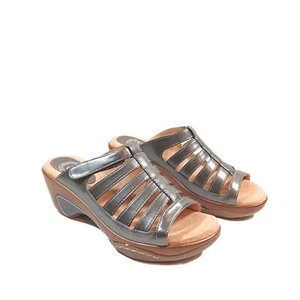 White Mountain Valencia Sandals Womens 9 Pewter Comfort Platform Mule Slides New - Picture 1 of 5