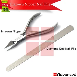 Stainless Steel Ingrown Toe Nail Nipper Clipper Heavy Duty Diamond Deb Nail File - Picture 1 of 4