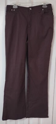 Ladies Dark Brown Carpenter Pants-Flare Leg-Stretch-High Rise-Size 10 Blassport - Image 1 of 3