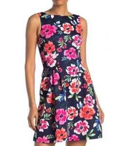 Vince Camuto Floral Sleeveless Scuba Fit & Flare Dress, Size 8 NWT - Picture 1 of 8