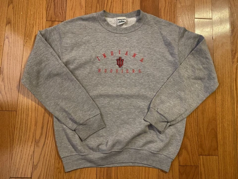 Vintage Indiana University IU Hoosiers Crewneck Sweatshirt Size M Gray Cover