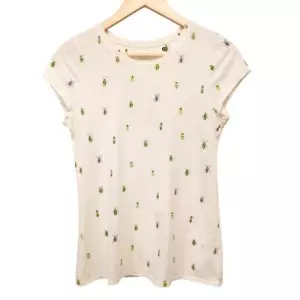 T-shirt ragazzo Anthropologie Pilcro stampa insetti bianca pullover slim casual - Foto 1 di 3