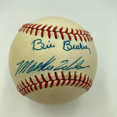 Rare Bill Buckner & Mookie Wilson Signed 1986 World Series Baseball JSA COA - Image 1 of 4