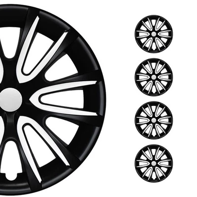 15" Wheel Covers Hubcaps for Subaru Impreza Black Matt White Matte - Изображение 1 из 4
