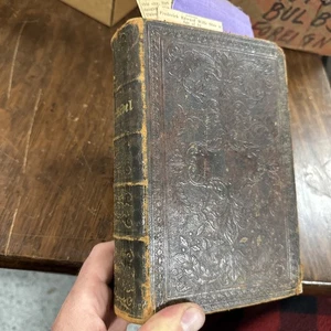 Antique 1850 German Holy Bible - Luther - Christian - Leather Die Bibel W Notes - Bild 1 von 21