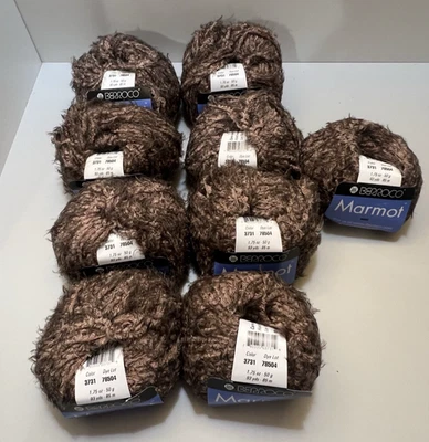 Berroco MARMOT Yarn BROWN #3731 100% Nylon 50gr ea. Set of 9 - Image 1 of 4