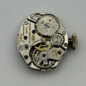 14,6mm Vintage Gruen Precision 215 Handaufzug Uhrwerk TEILE REPARATUR - Bild 1 von 13