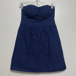 American Eagle Damen Kleid Trägerlos Größe 4 Sweethearts Outfitters Blau Gefüttert - Bild 1 von 13
