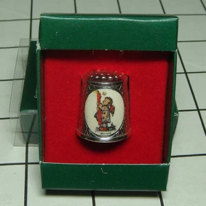 1987 Authentic Candle Light Christmas Silver Hummel Thimble ARS Limited Edition - Bild 1 von 4