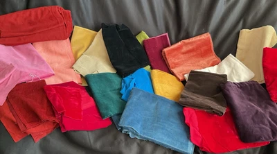 Lote mixto de restos de tela de terciopelo vintage punto lento diarios basura manualidades - 4 oz Foto 1 de 4