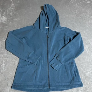 Horny Toad Zip Up Jacket Womens Medium Blue Hooded Organic Cotton Gorpcore - Picture 1 of 6