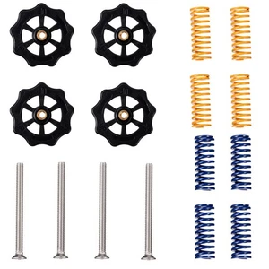  3D Printed Nut Spring Set Compression Springs Aluminum Hand Leveling - Afbeelding 1 van 12