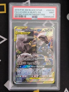 2019 POKEMON SM BLACK STAR PROMO #SM192 FULL ART/LUCARIO & MELMETAL GX PSA 9 - Bild 1 von 2