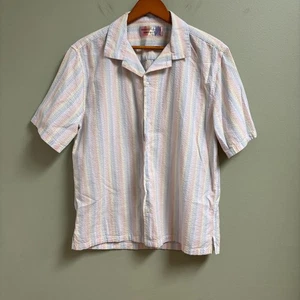 Abercrombie Fitch Trevor Project Herren Camp Hemd Gr. M Rainbow Pride Seersucker - Bild 1 von 7