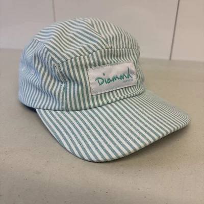 Diamond Supply Co. Sombrero a Rayas 5 Paneles Skate Camp Único Raro Foto 1 de 4