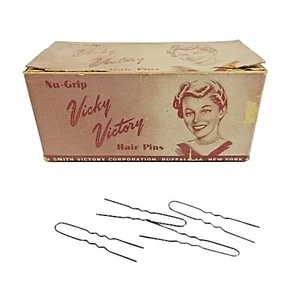 Vintage Vicky Victory Hair Pins Bobby Pins Smith Victory Corp WWII Original Box - Picture 1 of 9