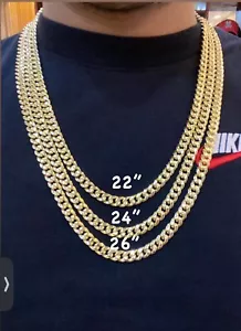 10K Yellow Gold Solid 2.7mm-10mm Miami Cuban Link Chain Necklace Bracelet 7"-30" - Picture 1 of 1