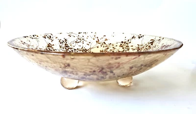 Ronit Akavia Cuenco con patas ámbar poli resina flores secas Israel Foto 1 de 4