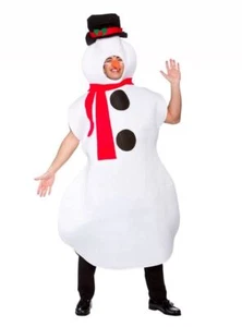 Costume Abito Pupazzo di Neve Adulto Unisex Festa di Natale Divertente - Foto 1 di 2