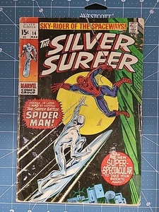15C THE SILVER SURFER #14. Dotato di SPIDERMAN!!! 1970 Marvel. - Foto 1 di 9
