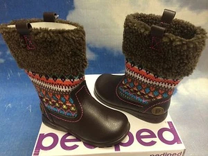 Botas Suéter de Cuero Marrón Pediped Niñas Flex Kacie Talla 25/Niño Pequeño Talla 8.5 - Imagen 1 de 4