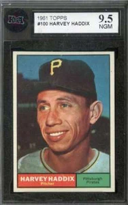 1961 TOPPS #100 HARVEY HADDIX KSA 9.5 PIRATES *DS15797 - Picture 1 of 2