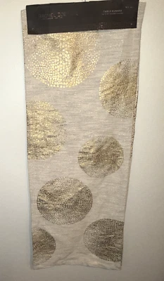 Дорожка для стола Rachel Zoe коричневая с круглым узором 16 x 90 дюймов - Изображение 1 из 4