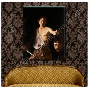 David With The Head Of Goliath by Caravaggio | Poster or Wall Sticker Decal | - Picture 1 of 18