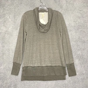 Lucky Brand Sweater Womens Medium Green Cowl Neck Pullover Tunic Top Cuff Sleeve - Picture 1 of 10